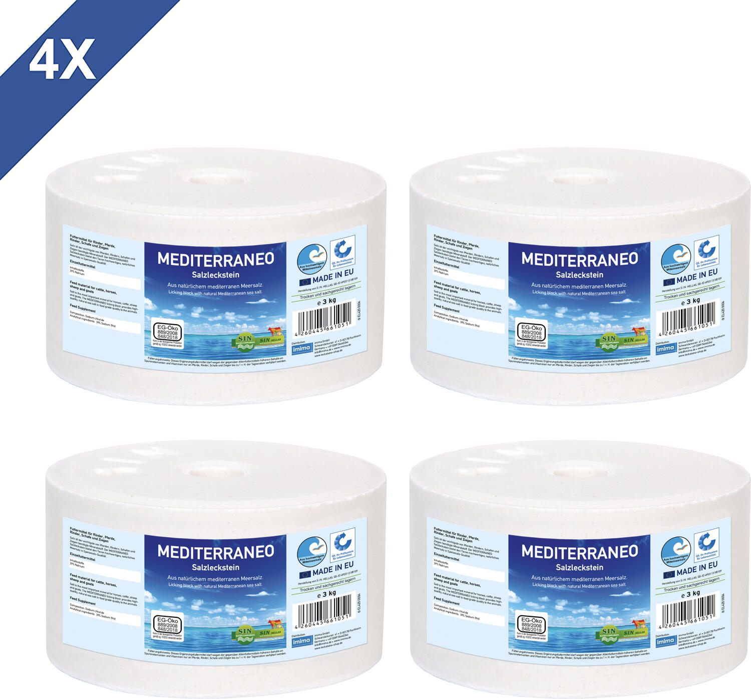 MEDITERRANEO - Meersalzleckstein, Set mit 4x 3kg 2/4
