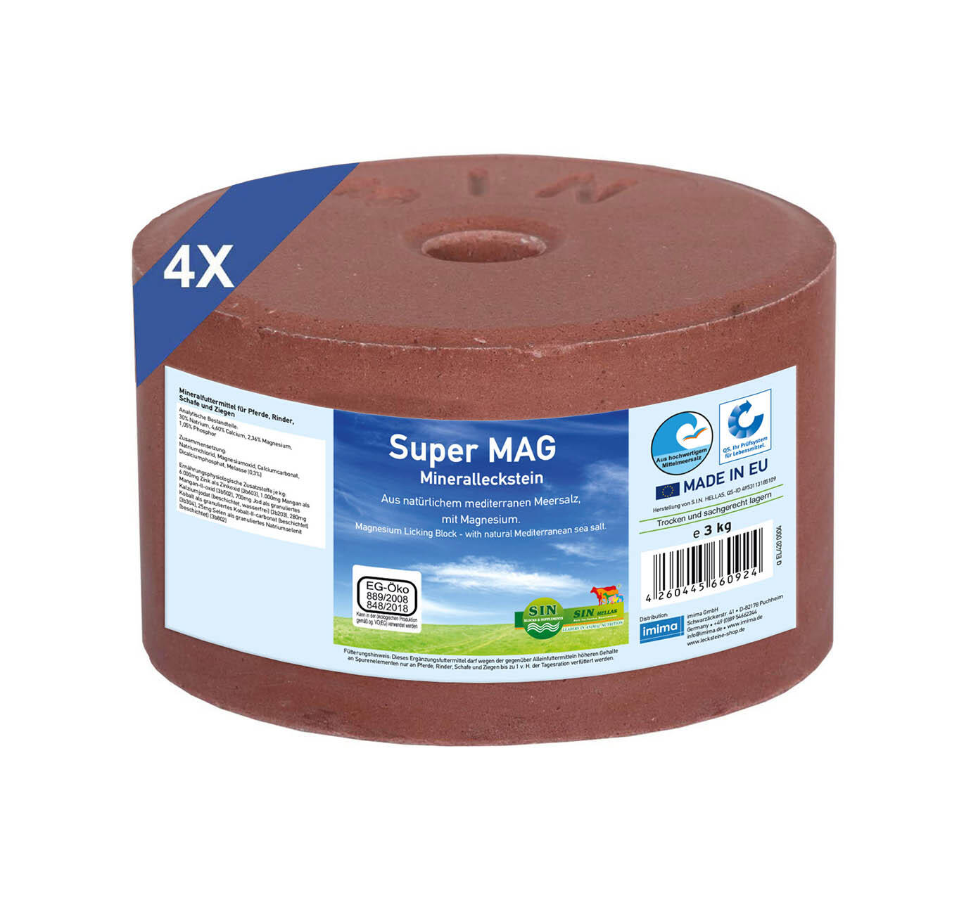 IMIMA SuperMAG - mineraal liksteen, set met 4x 3kg