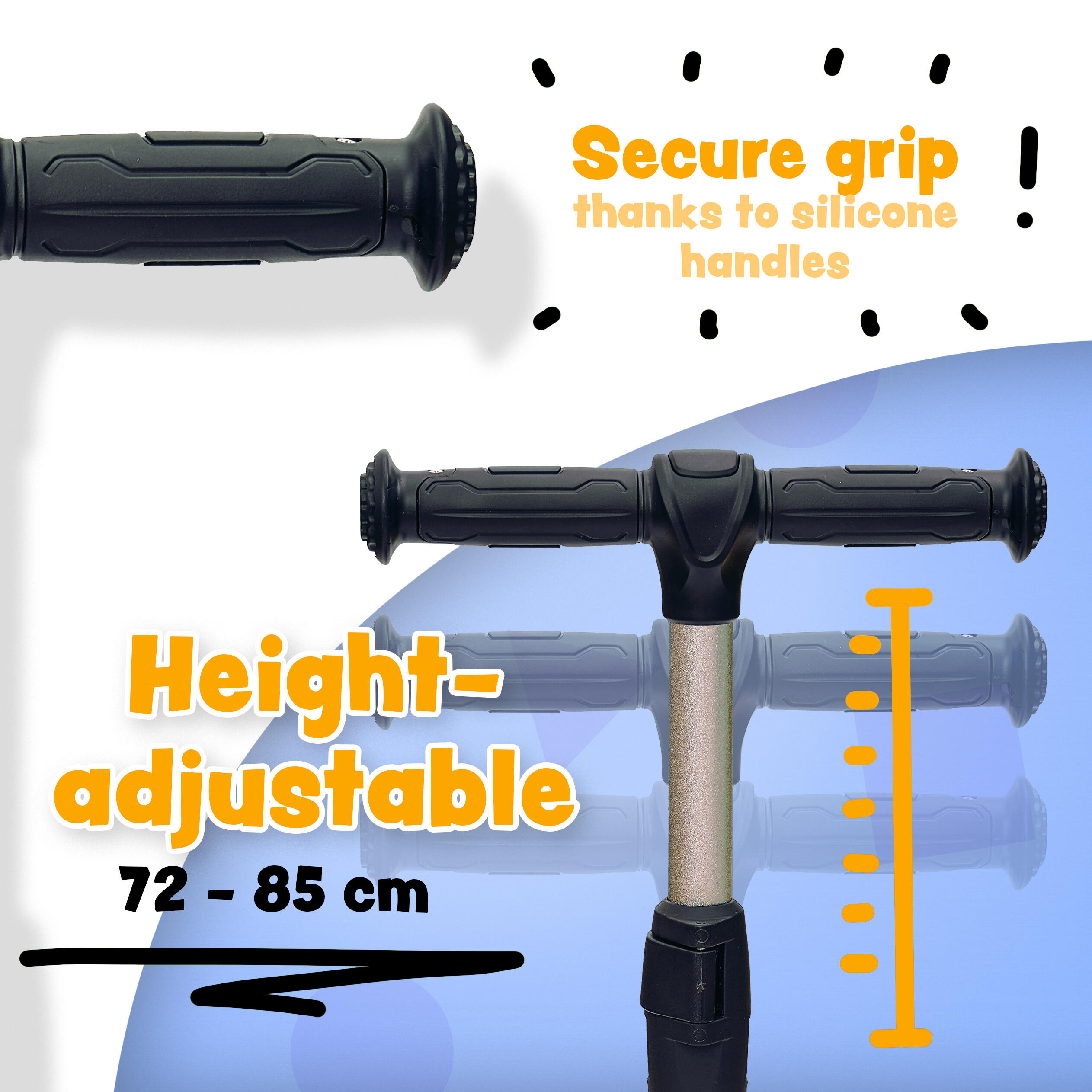 Trottinette 3 Roues Enfant Pliable KIDSPRO 4 Réglable en Hauteur - Noir 2/7