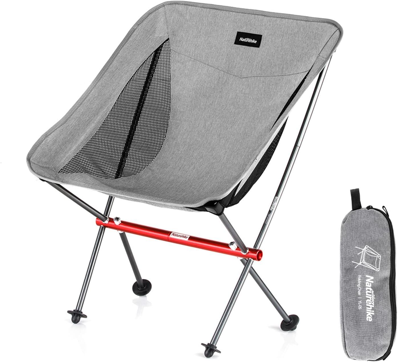 Naturehike Folding Lightweight Aluminum & Oxford Camping Chair Cinzento da Decathlon