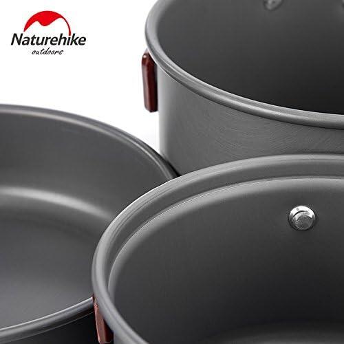 Naturehike Aluminium pannenset - Compact & niet-stic 3/4