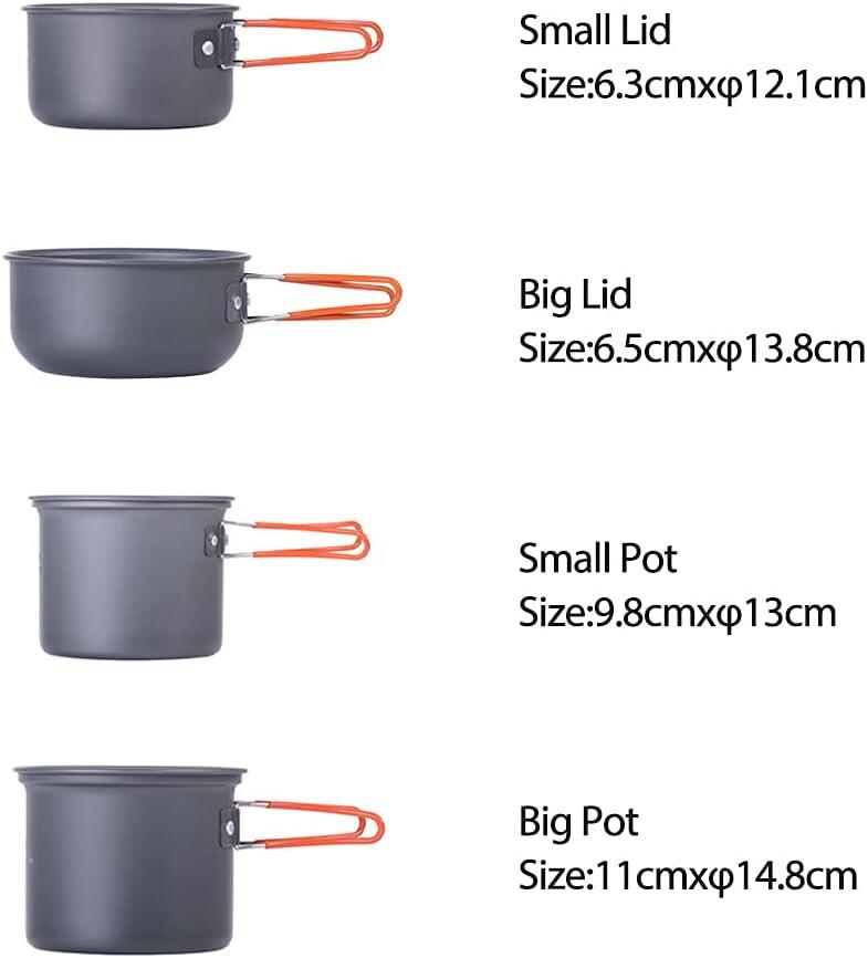 Naturehike 4-in-1 Aluminium Kookgerei Set Upgrade 618g 5/7