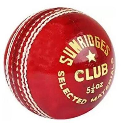 SS Club Cricket Ball (Rot)| Wasserfester Lederball | Geeignet für Trainingsspiel