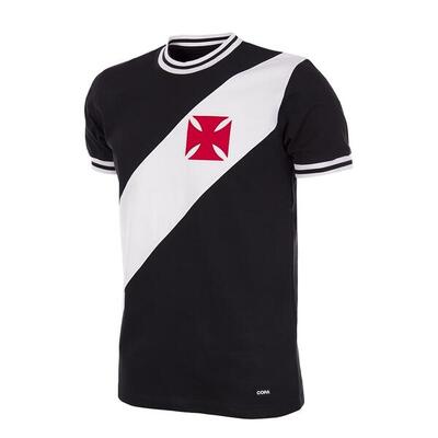 Camiseta de Fútbol Retro - Adulto - Vasco da Gama 1970 - Manga Curta - Negro