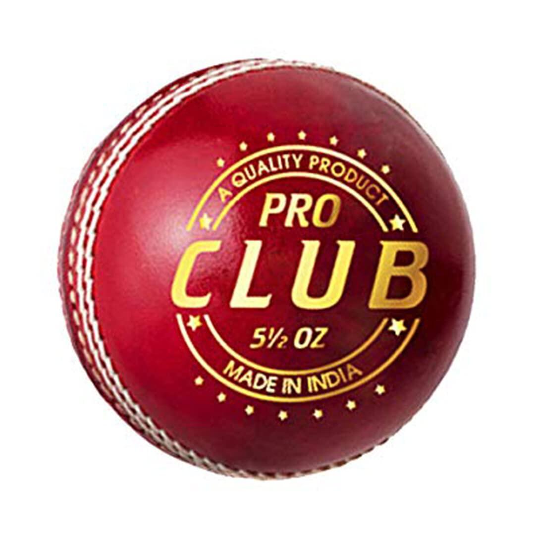 DSC 1501235 Pro Club Cricket Lederball (Rot)| Wasserfester Lederball 3/5