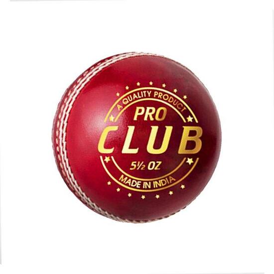 DSC 1501235 Pro Club Cricket Lederball (Rot)| Wasserfester Lederball