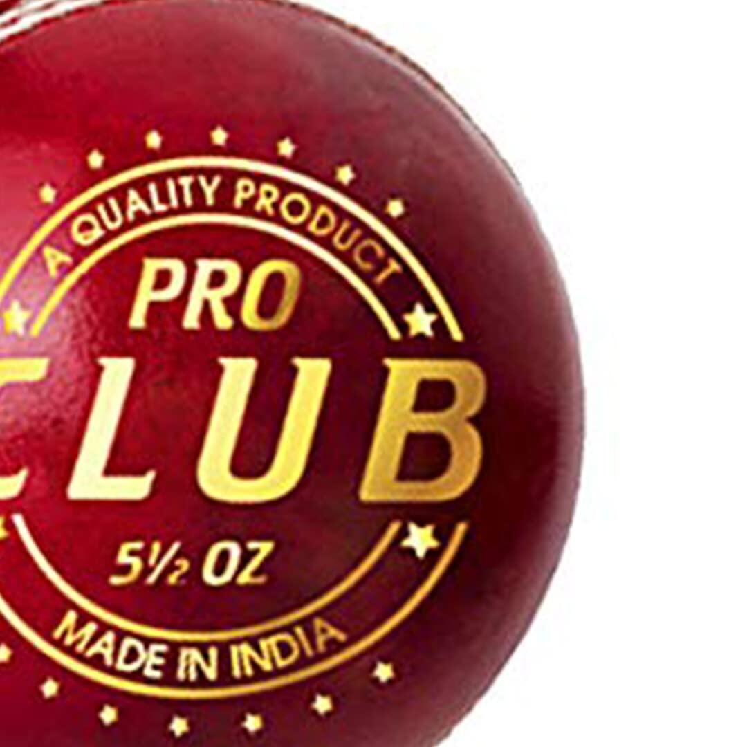 DSC 1501235 Pro Club Cricket Lederball (Rot)| Wasserfester Lederball 4/5