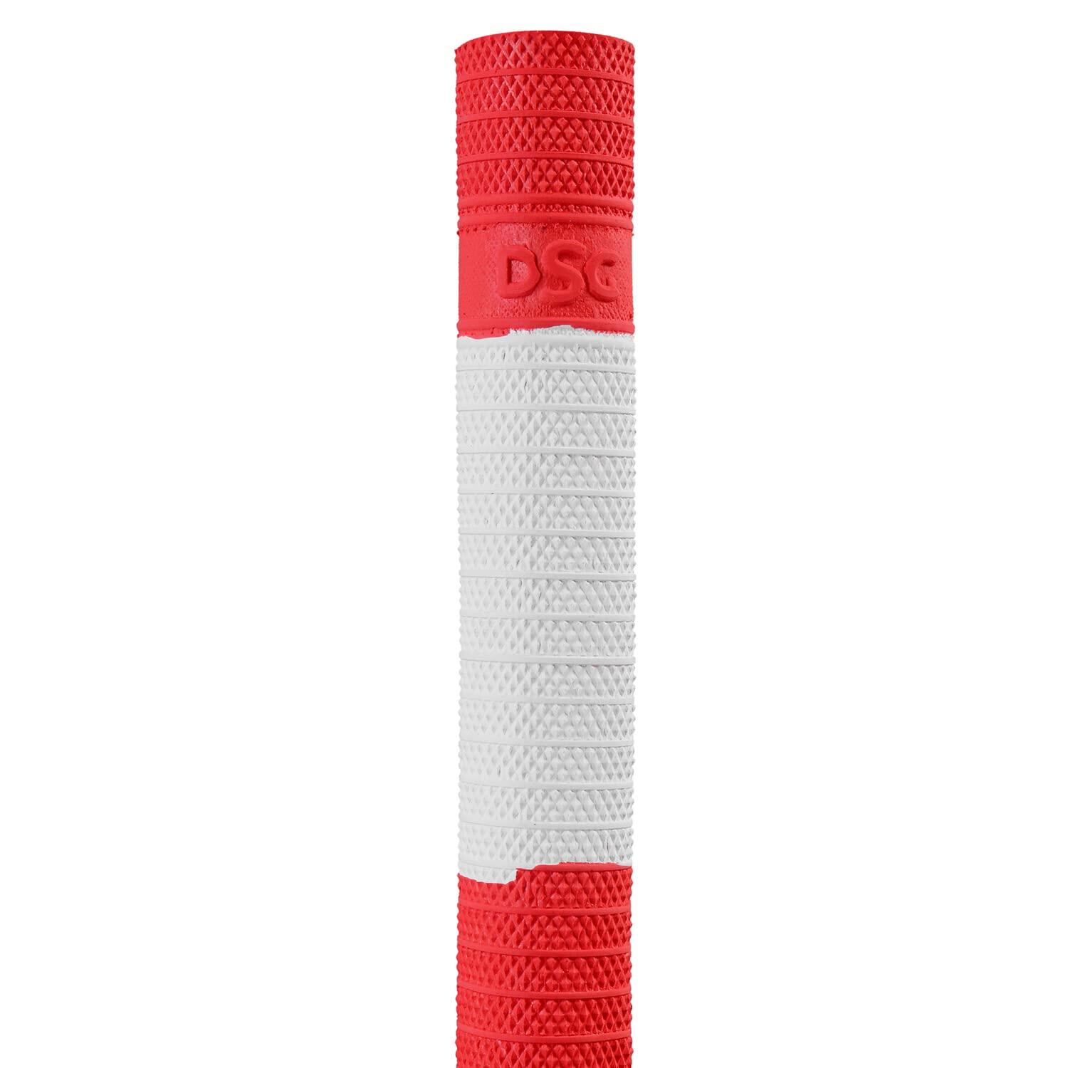 DSC Spyder Cricket Bat Grip | Farbe: Weiß/Rot | Packung mit 1 Stück | Gummi 2/3