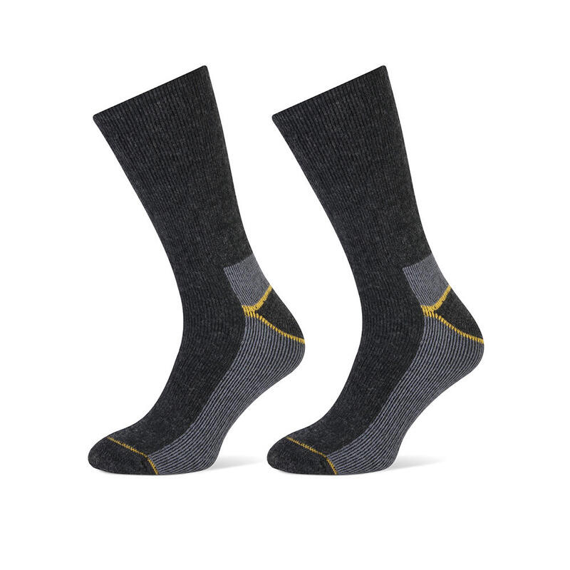 STAPP Chaussettes Thermiques Homme Jaune 2-pack Anthracite Melange