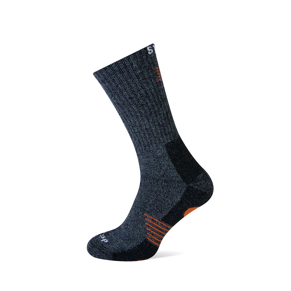 STAPP STAPP Wandelsokken Techno Bamboo Dark Grey Orange