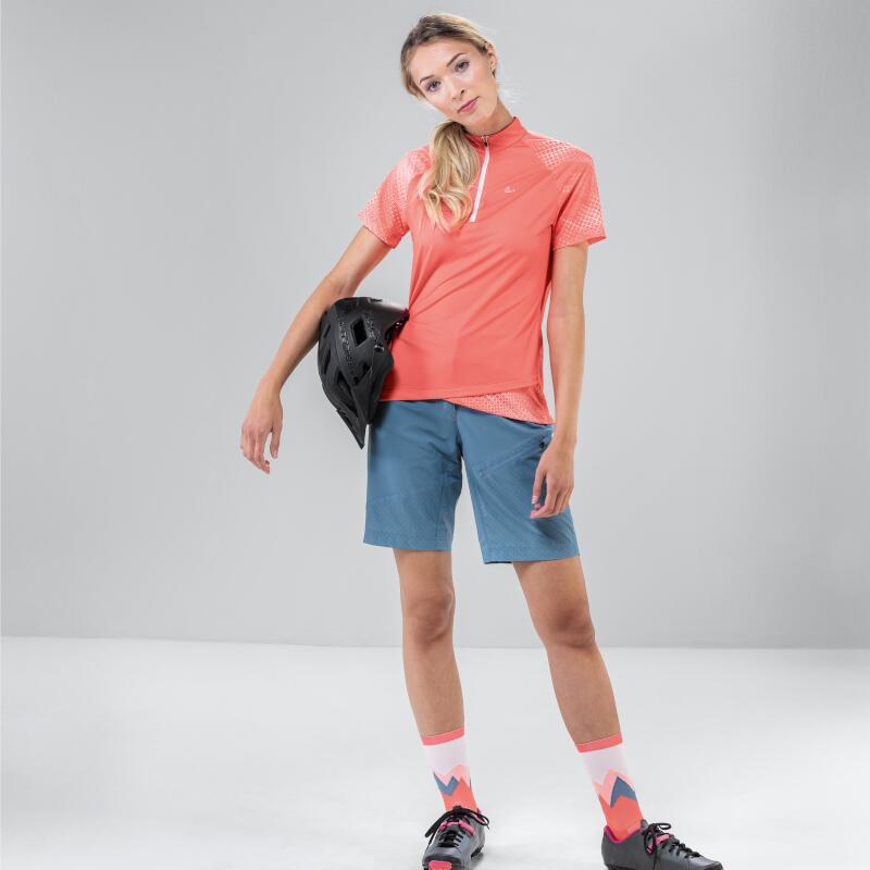 Maillot cycliste à manches courtes pour femmes W Bike Shirt HZ Rise 3.0 - Rose 4/5