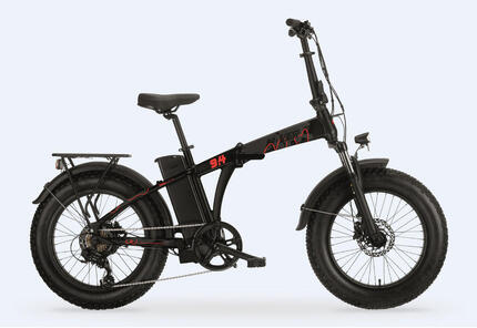 Elektrische compacte fiets / vouwfiets N-VER FOLDING 20 inch, zwart-rood