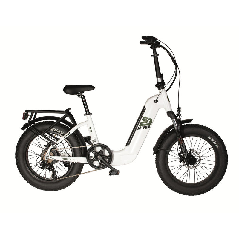 VENICE Elektrische compacte fiets FAT BIKE N-VER F9.3 20 inch wit