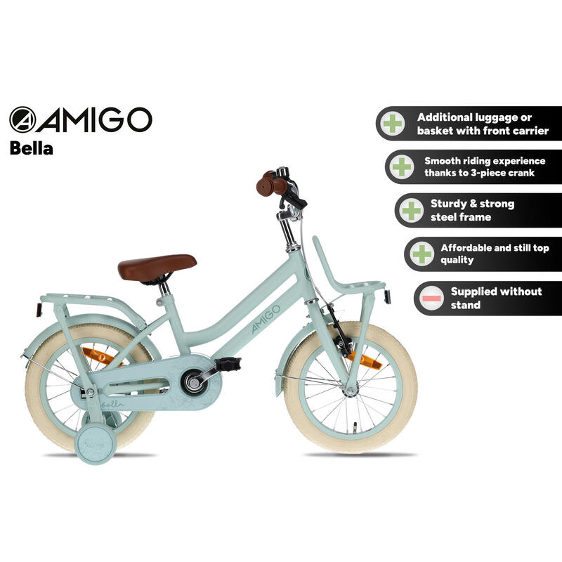 AMIGO Vélo fille Bella 16 Pouces 26 cm Fille Frein à rétropédalage Vert