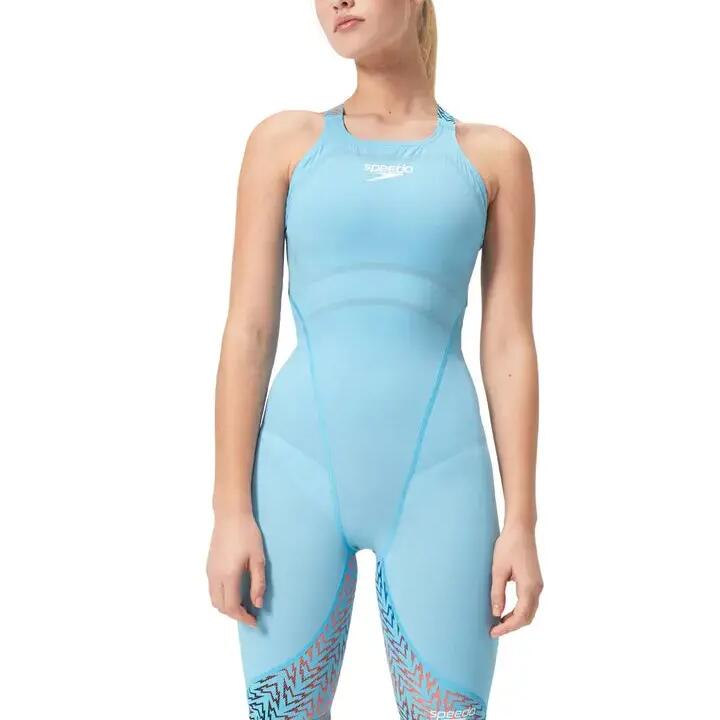 Speedo Fs Lzr Ignite Kneeskin 1-Piece Swimsuit Blue and Red