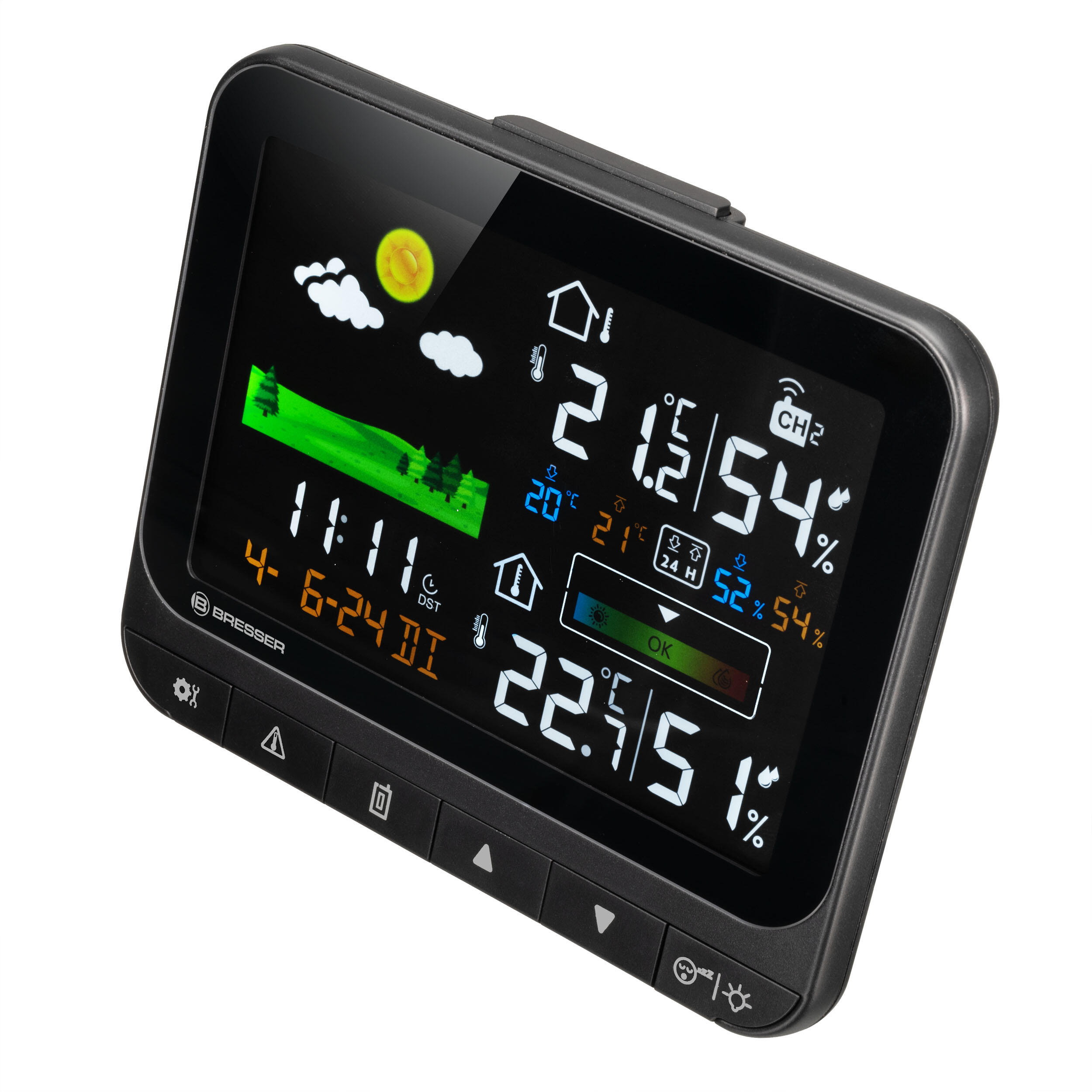 Bresser MeteoTemp BF Station Météo Sans Fil Avec écran Tactile, Capteur Extérieur Sans Fil