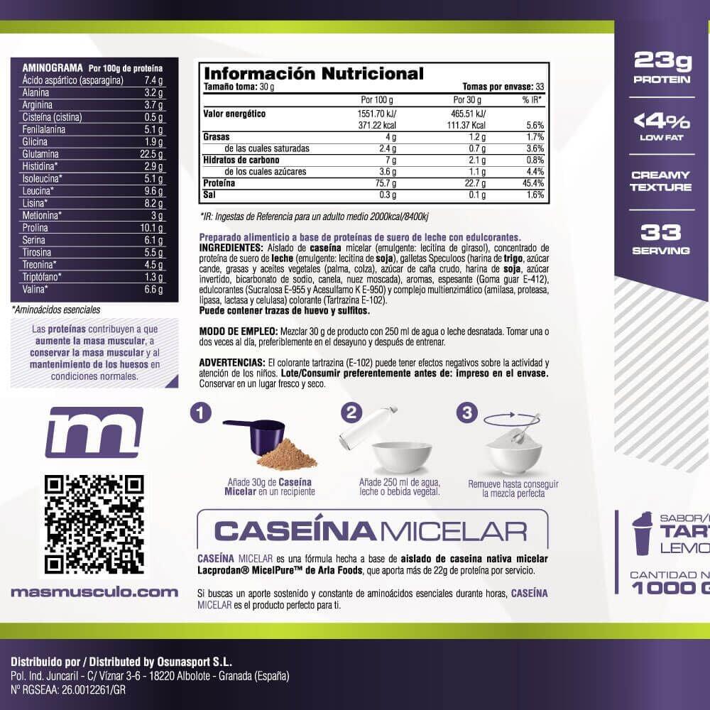 Micellar casein - 1kg Gâteau au citron de MASmusculo 6/6