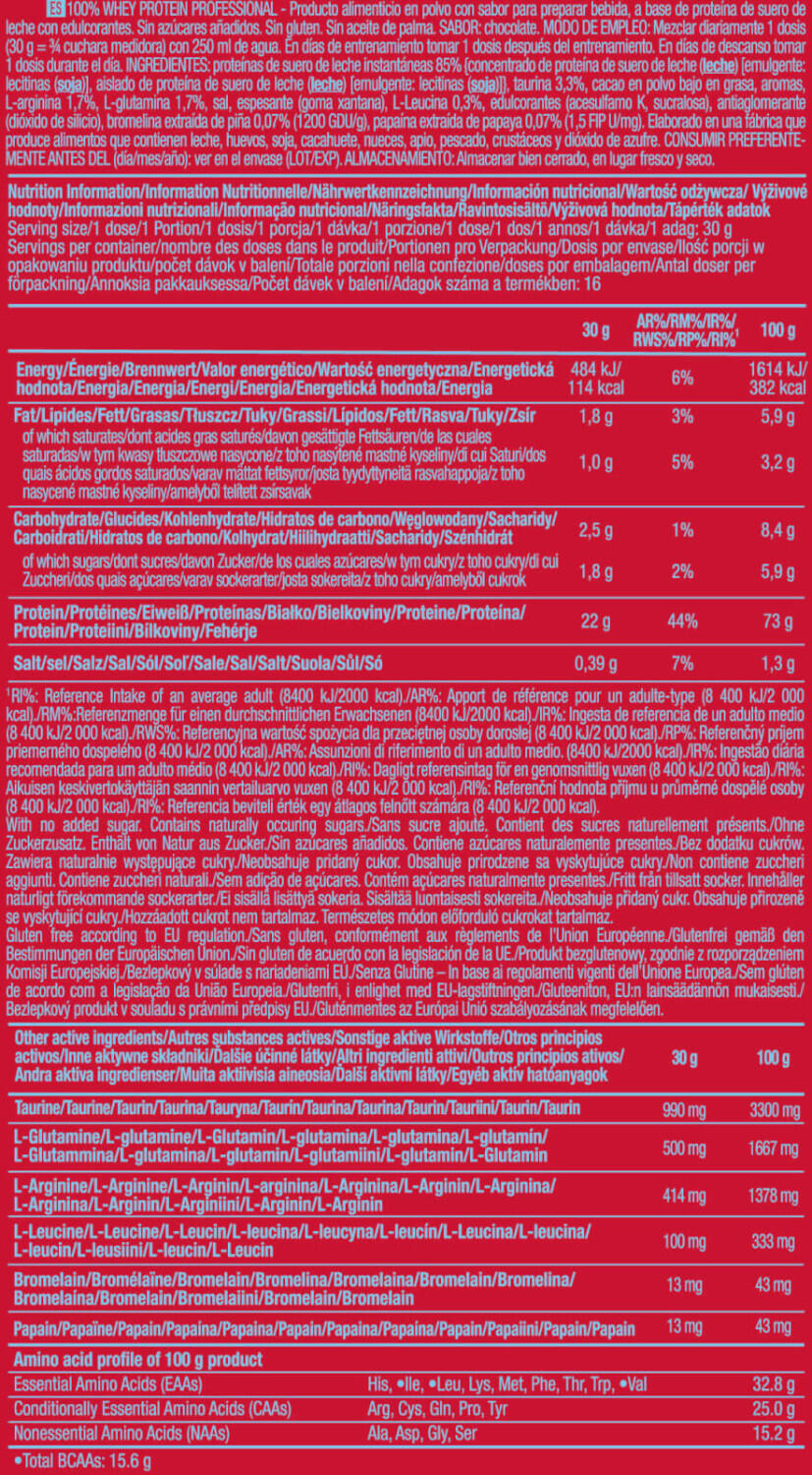 Proteína Whey - 100% Suero De Leche Profesional (500 G) - Chocolate 5/6