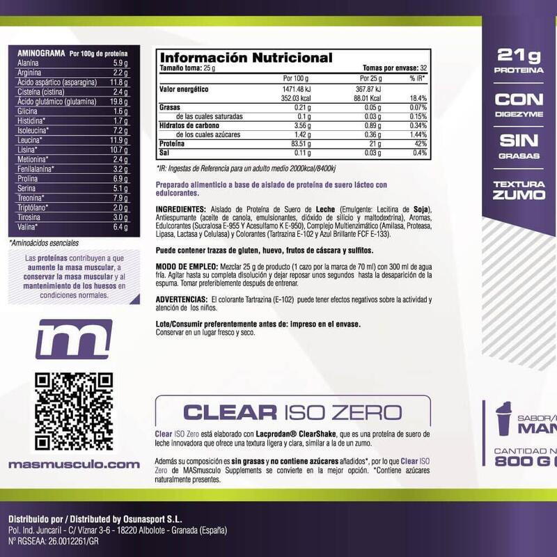 Clear iso zero - 800g Pomme Verte de MM Supplements