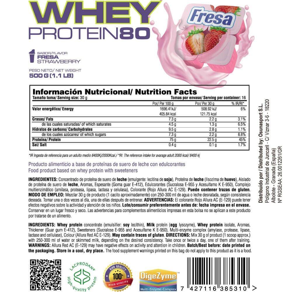 Whey Protein80 - 500g Aardbei MASmusculo 6/6