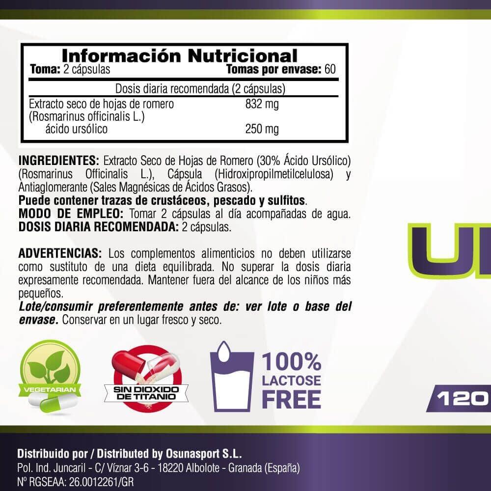 Ursolic acid - 120 vegetable capsules de MASmusculo 6/6