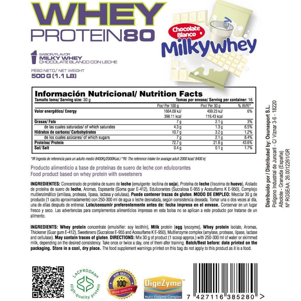 Whey protein80 - 500g Chocolatement blanc lait laiteux de MASmusculo 6/6