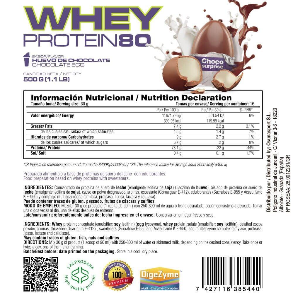 Whey protein80 - 500g Nuevo Huevo de Chocolate de MASmusculo 6/6