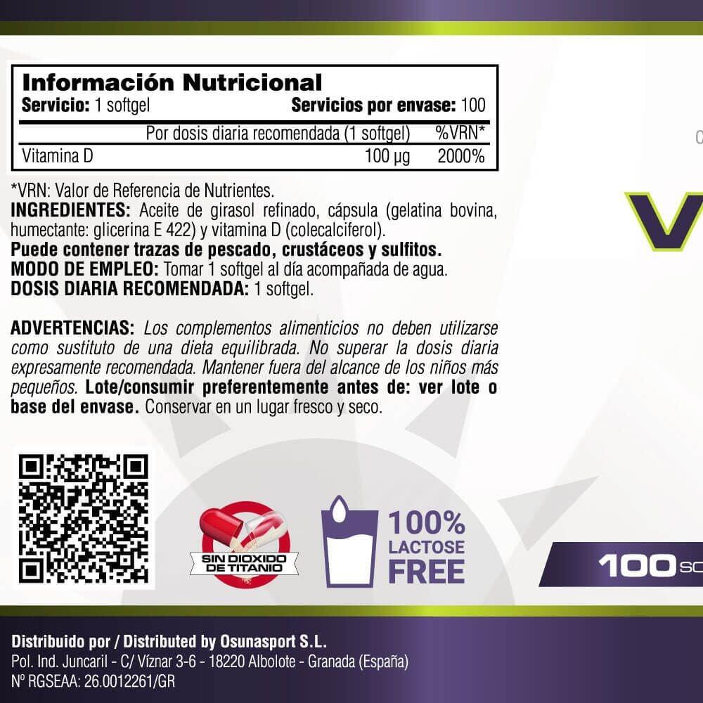 Vitamina D 100 ug - 100 capsule molli MASmusculo 5/5
