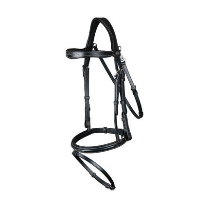 Bridon équitation muserolle combinée avec mousqueton Dy'on