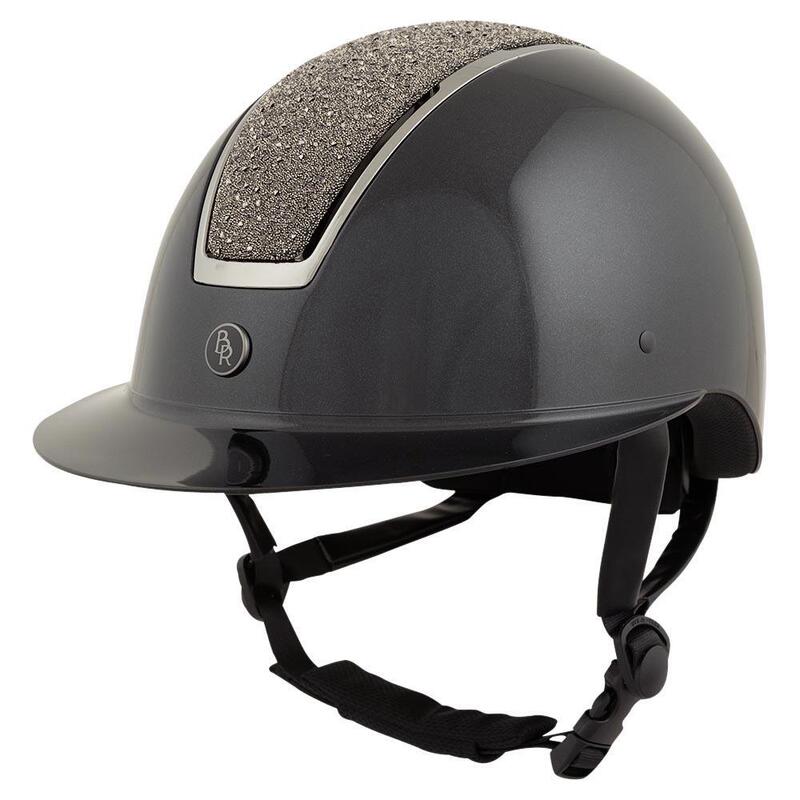 Casco da equitazione con visiera polo BR Equitation Omega Glamourous Glossy