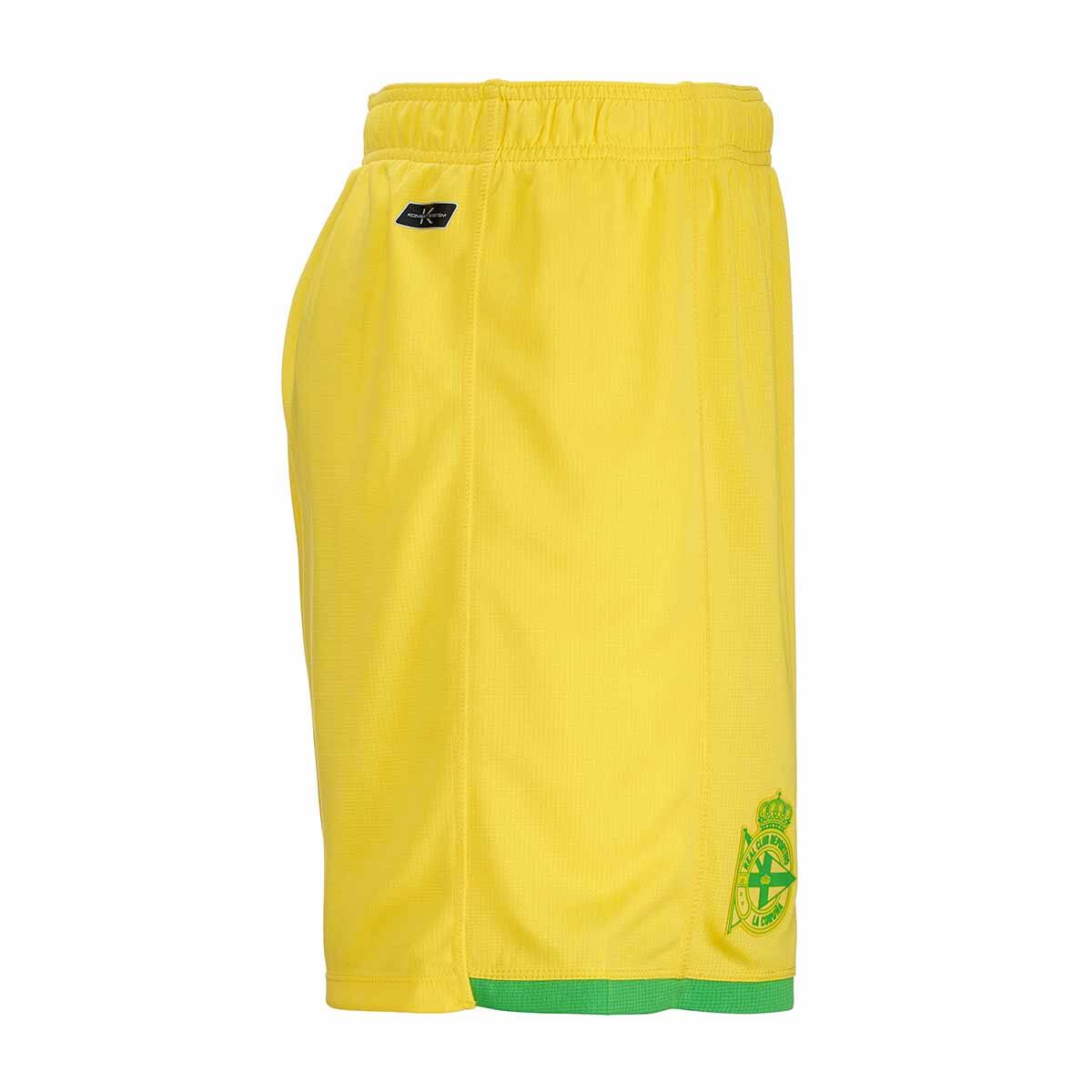 Pantaloncini sportivi da uomo in poliestere riciclato giallo da calcio 2/4