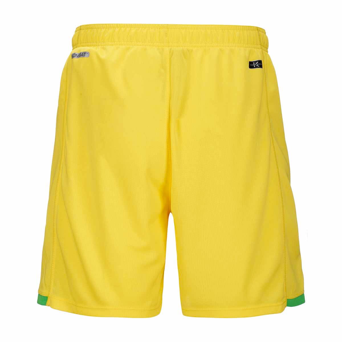 Pantaloncini sportivi da uomo in poliestere riciclato giallo da calcio 4/4