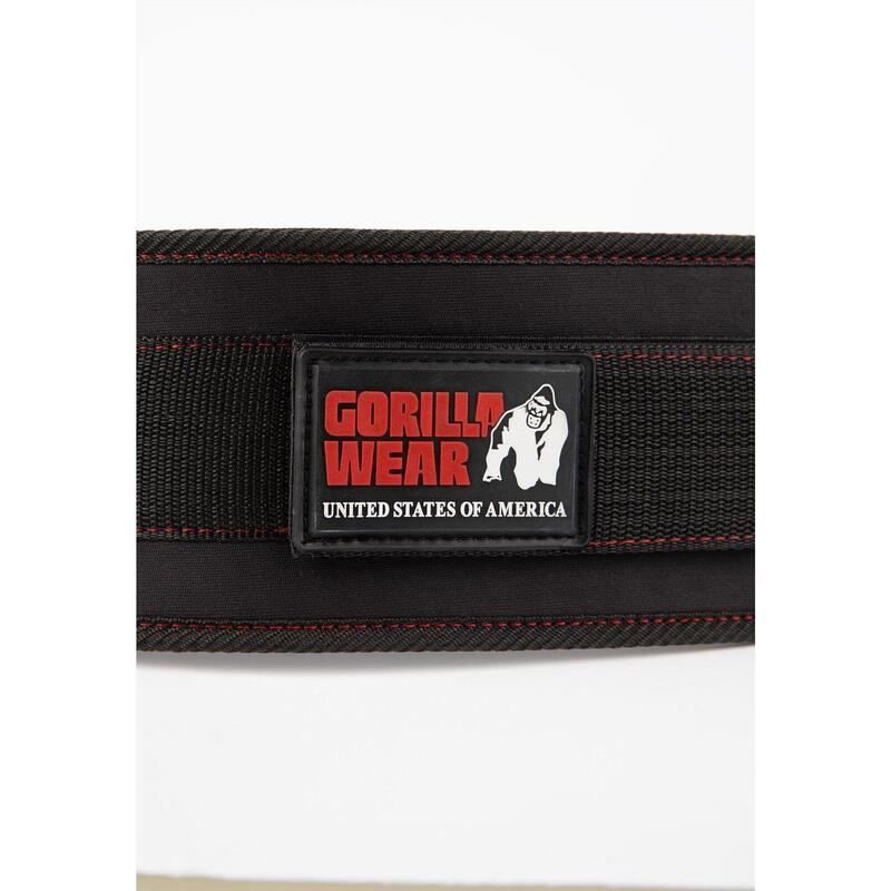 4 Inch Women's Lifting Belt - Black/Red Stitched - M