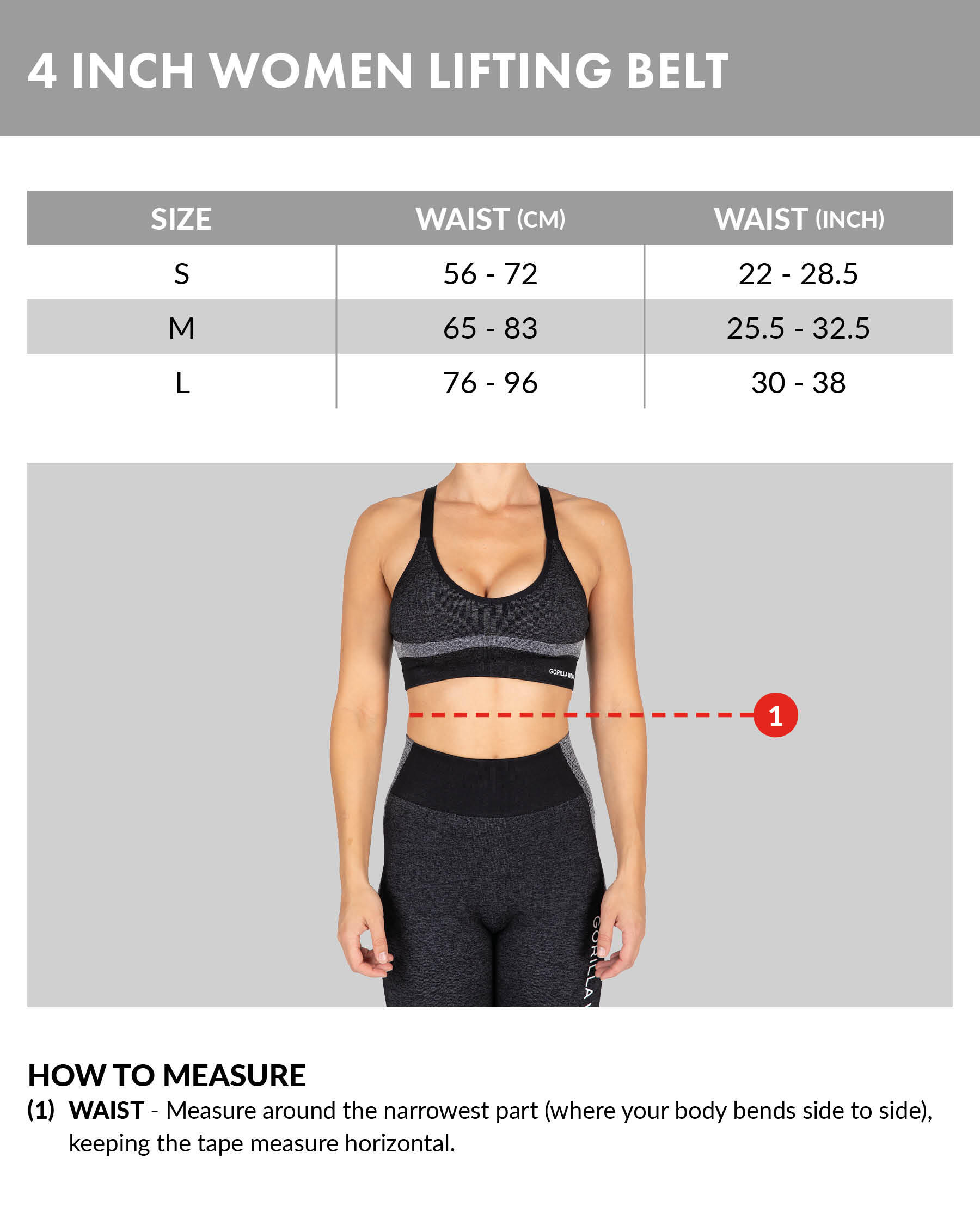 4 Inch Women's Lifting Belt - Zwart/Rood Stitched 6/6