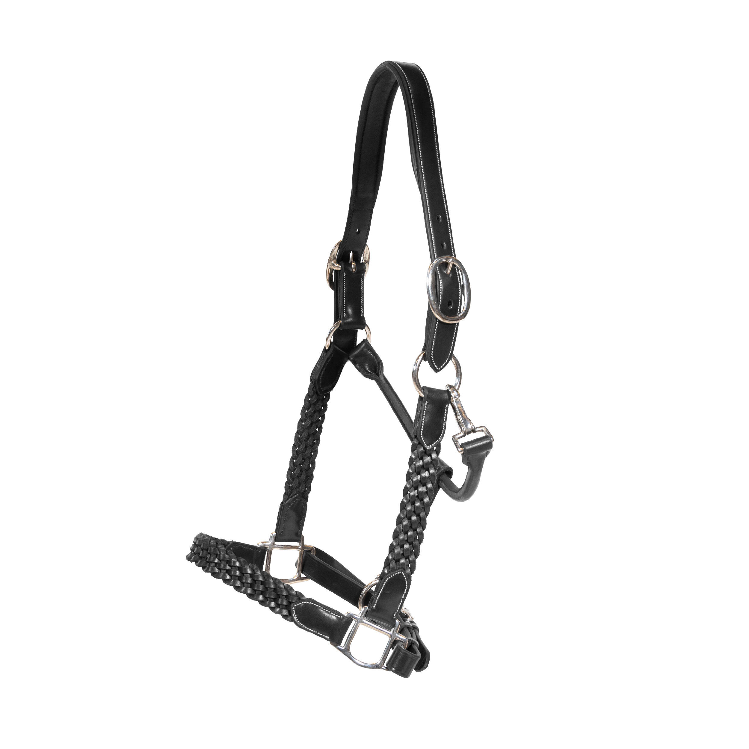 Braided leather halter for Dyon horses