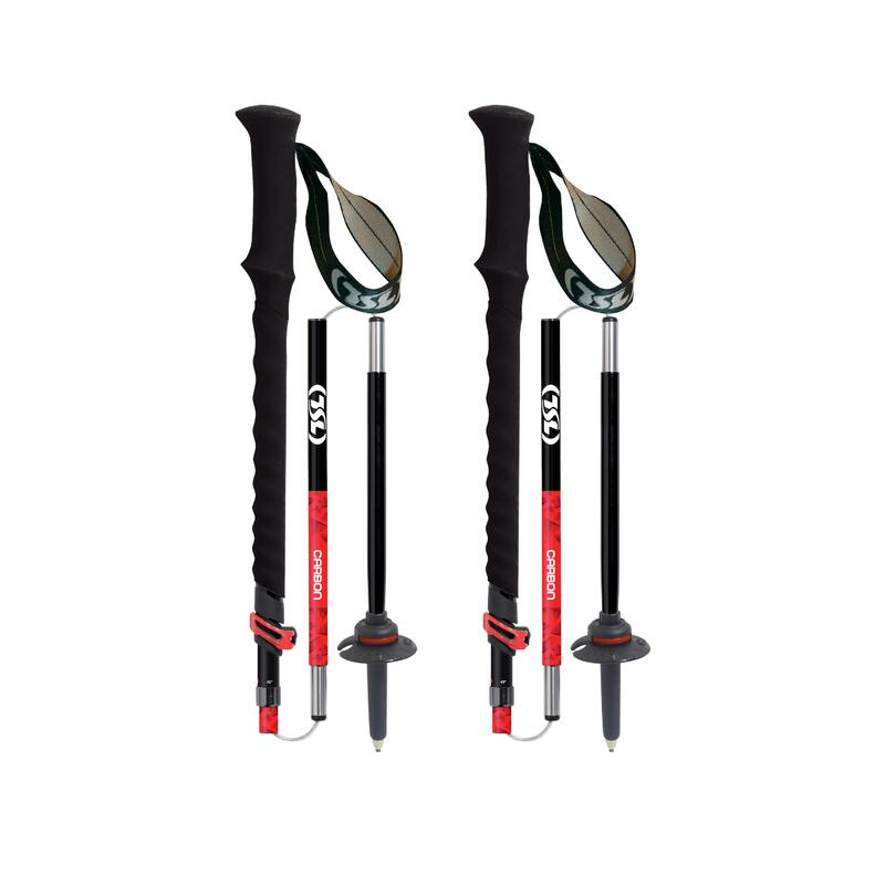 Bâtons de Trekking TSL - Pliable et télescopique -TOUR CARBONE 5 CROSS Push&Pull