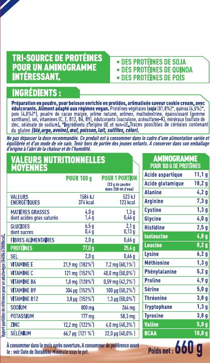 Protéine Vegan (660g) | Cookie and cream 3/5