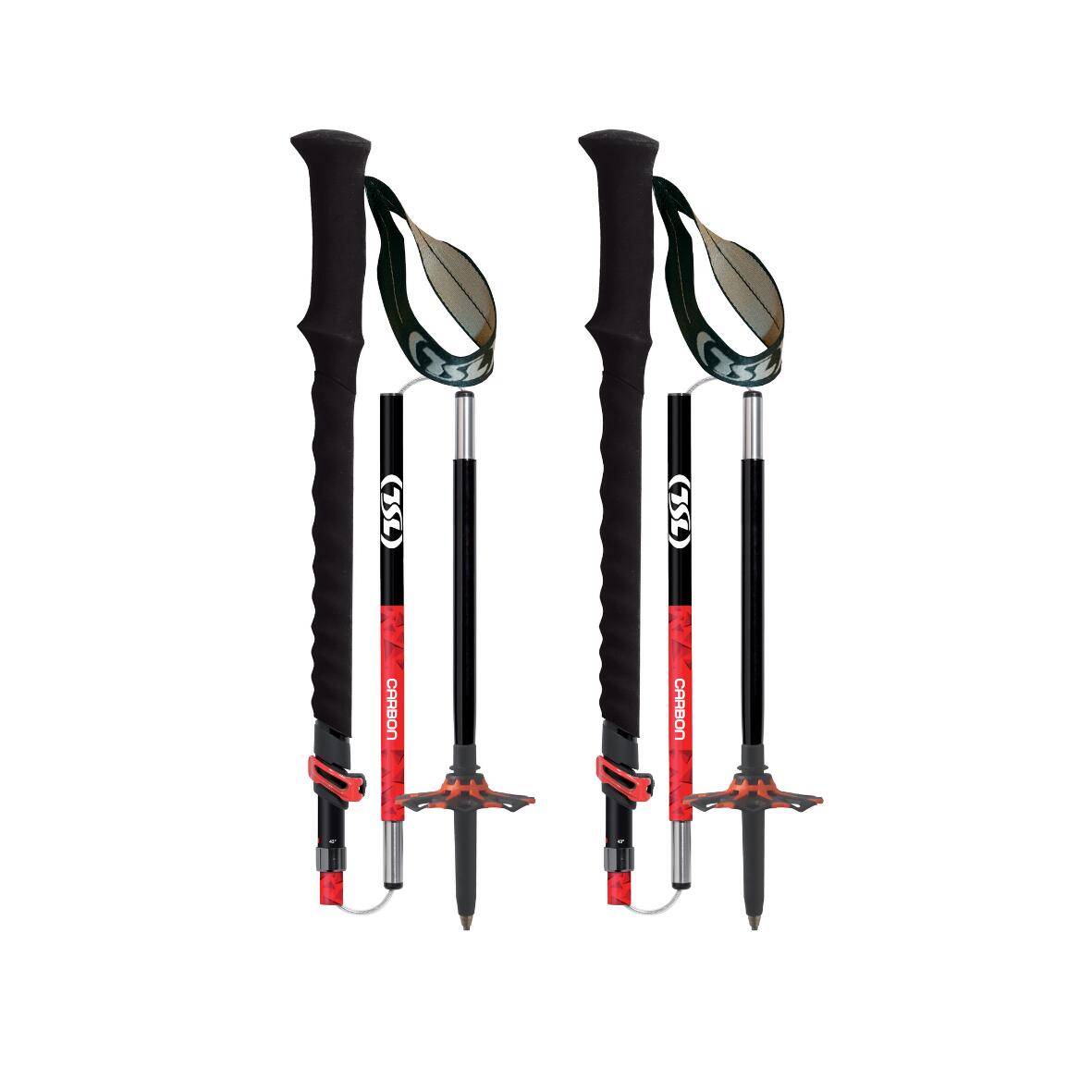Tsl - Bâtons De Trekking Tsl - Pliable Et Télescopique - Tour Carbone 5 Cross Swing - Bâton De Randonnée - Noir|rouge - Taille Unique - Decathlon