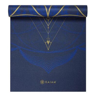 Reversible yoga mat - 6 mm - metallic sun & moon