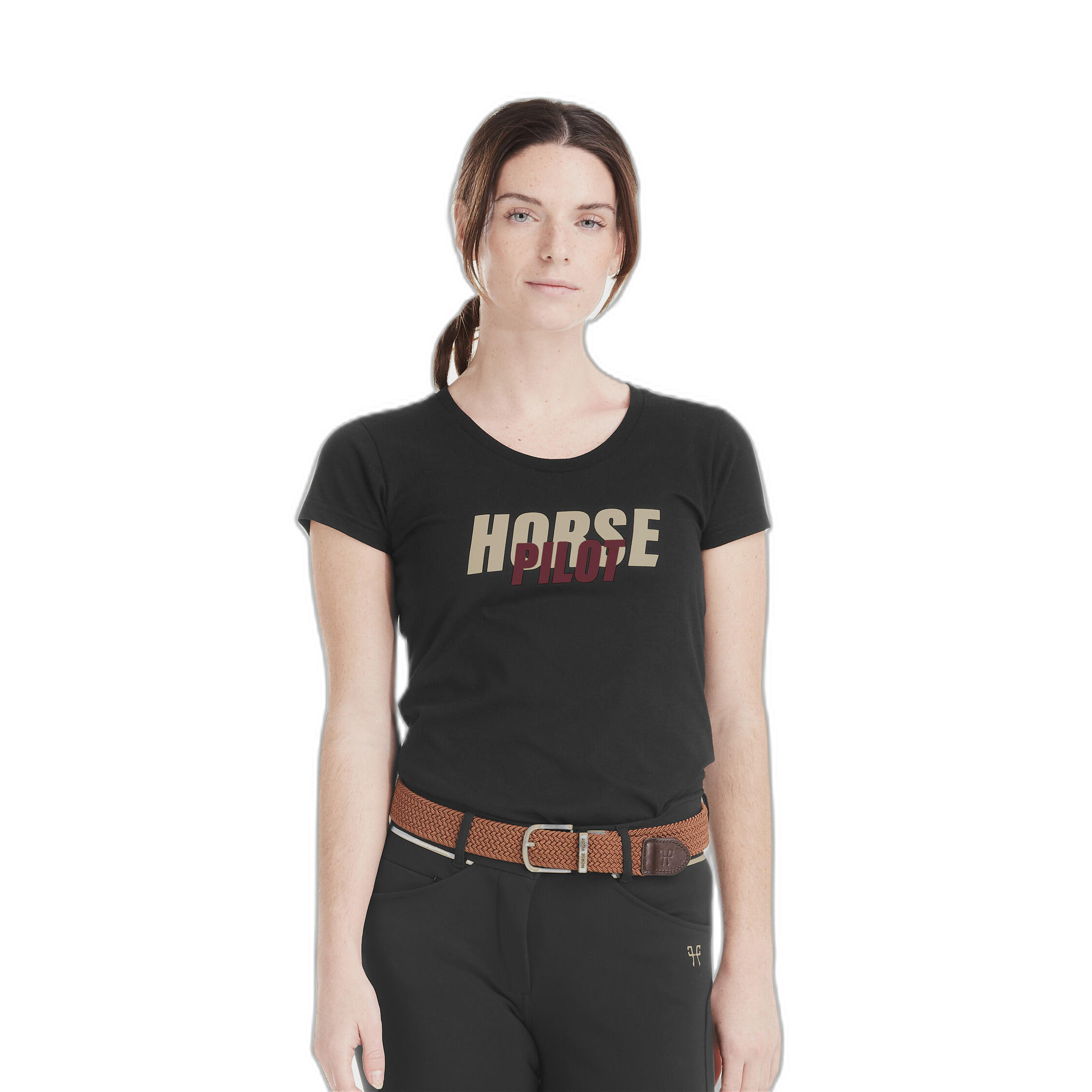 Horse Pilot - T-shirt Femme Horse Pilot Team - T-shirt Manches Courtes - Noir - 38 S - Decathlon