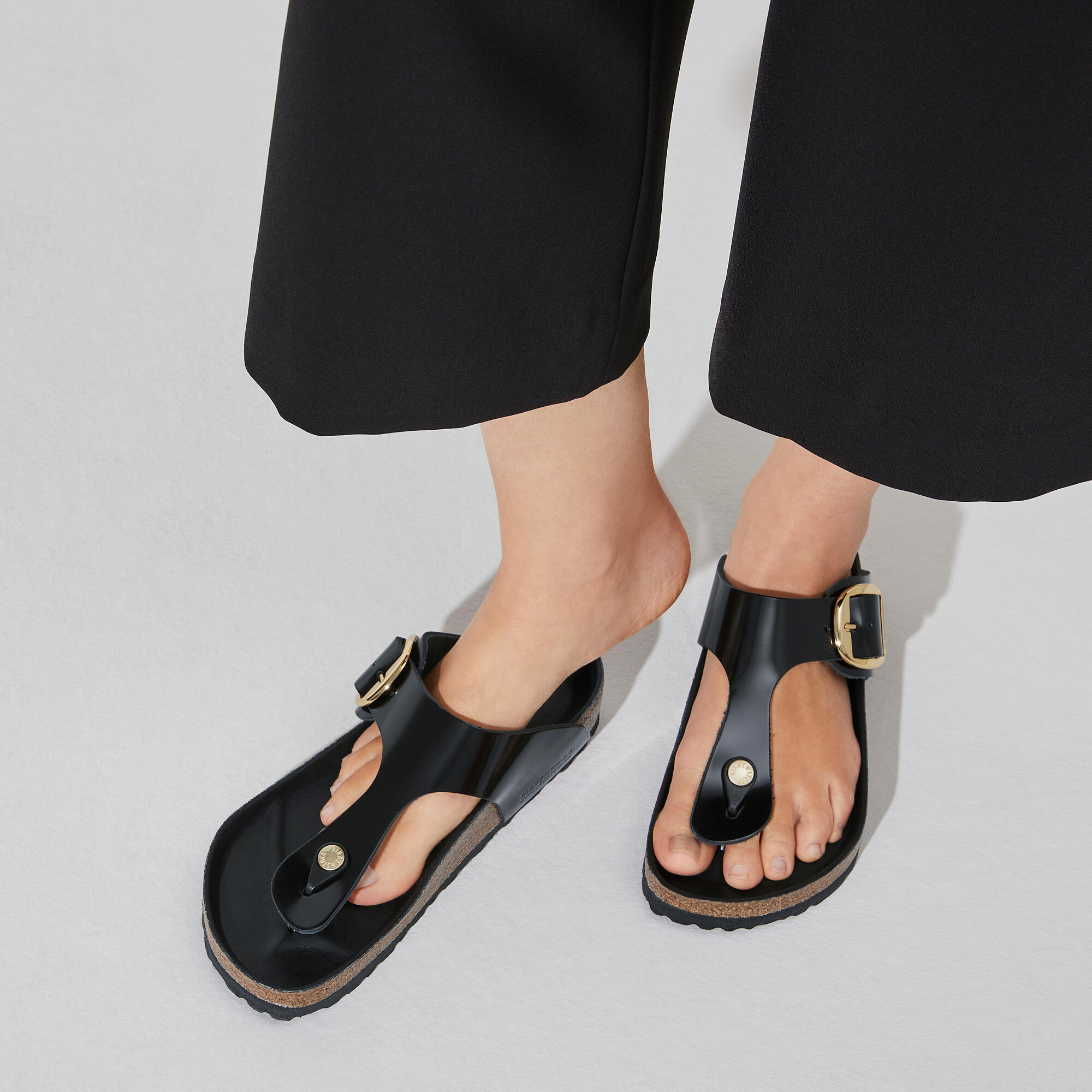 Sandales femme Birkenstock Gizeh Big Buckle Natural Leather Patent Large 3/7