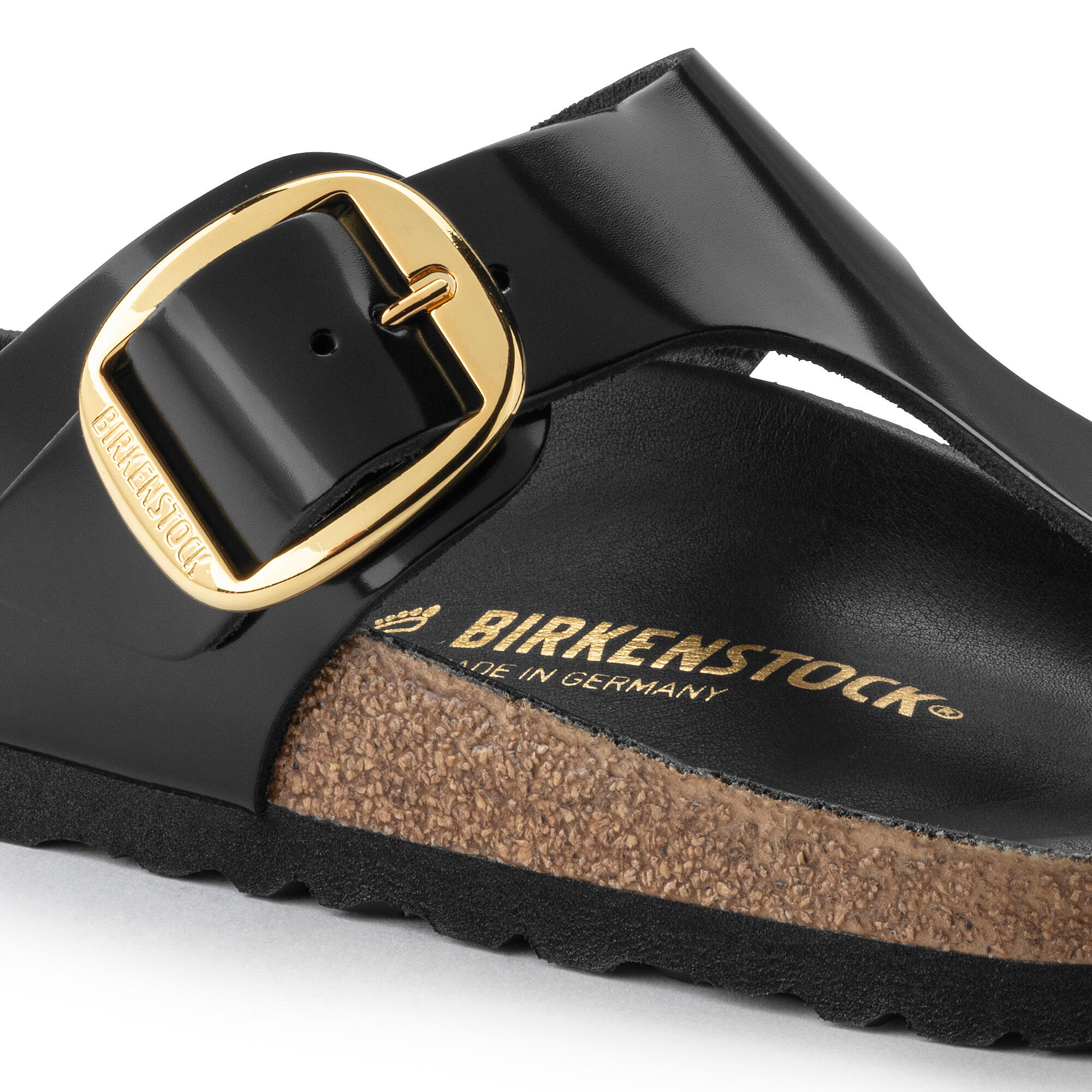 Sandales femme Birkenstock Gizeh Big Buckle Natural Leather Patent Large 2/7