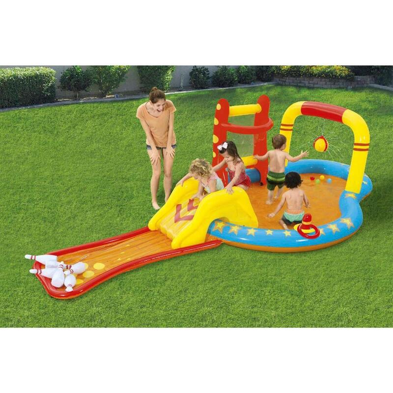 Piscina Hinchable Autoportante Infantil Bestway 435x213x117 cm Tobogán, 6 Bolos,