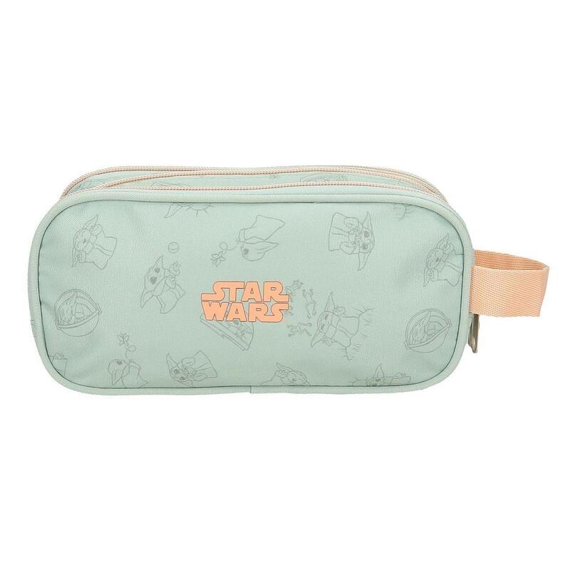 Estuche tres compartimentos Unisex Star wars Grogu  10 cm Verde