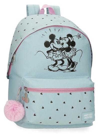 Sac à dos scolaire Fille Disney Kisses M&M 44cm Bleu