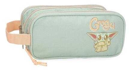 Estuche tres compartimentos Unisex Star wars Grogu 10 cm Verde