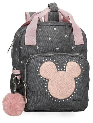 Sac à dos scolaire adaptable fille Disney Mickey Studs 28cm noir