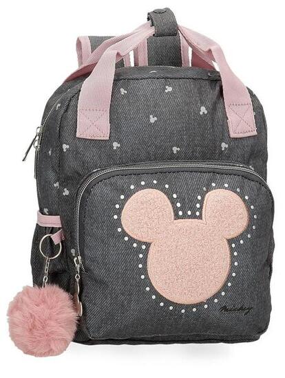 Sac à dos scolaire adaptable fille Disney Mickey Studs 28cm noir