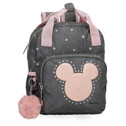 Sac à dos scolaire adaptable fille Disney Mickey Studs 28cm noir