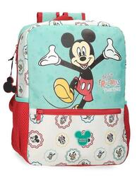 Sac à dos scolaire garçon Disney Mickey Best Friends Together 33cm vert clair